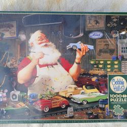 new in package cobble hill christmas santa 1000 piece jigsaw puzzle poster included