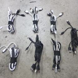 Lot of (3) Usb To Usb C Cables Average 2 To 3 Feet