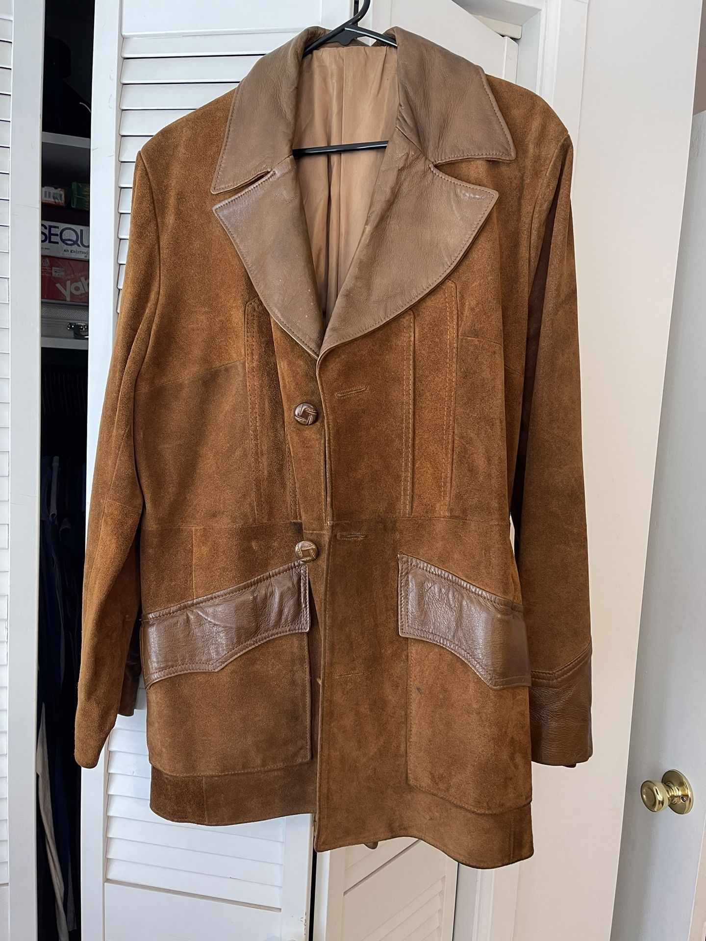 Vintage Pioneer Wear, Genuine Leather/Suede Mens XL Coat