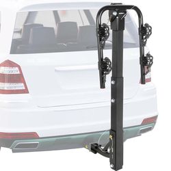 (NEW) $55 Tilt Folding 2-Bike Hitch Mount Rack Bicycle Carrier for 2” Hitch w/ Straps 70 lbs Max