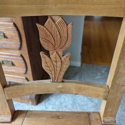 Hard Carved Flower Chair 