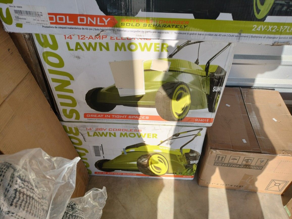 Electronic Lawn Mower 1 In Box And One Out The Box Never Use 