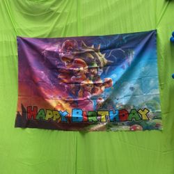 Mario birthday Banner 