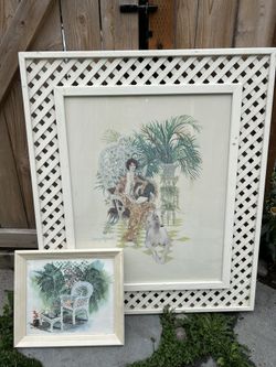 Vintage Framed Lithograph Boho Art Print Harry Wysocki