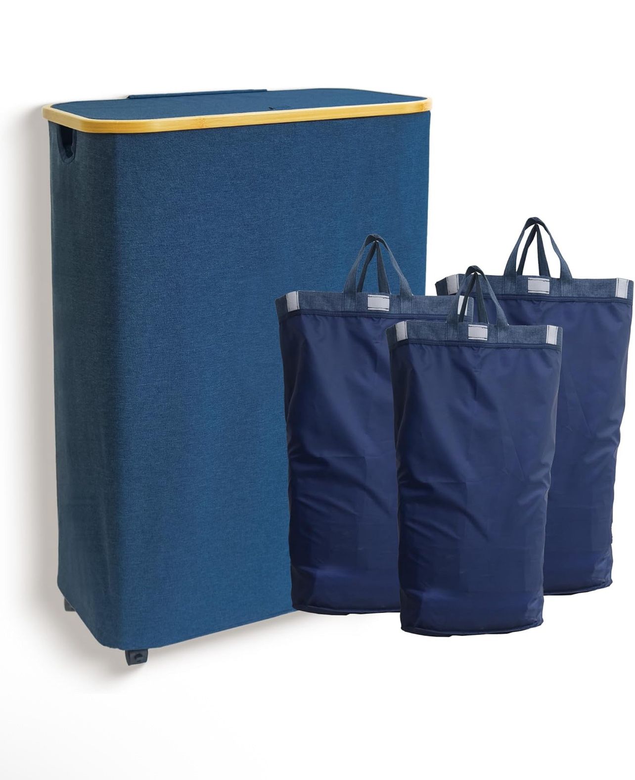 160L Laundry Hamper 3 Section Large Laundry Hamper with Lid