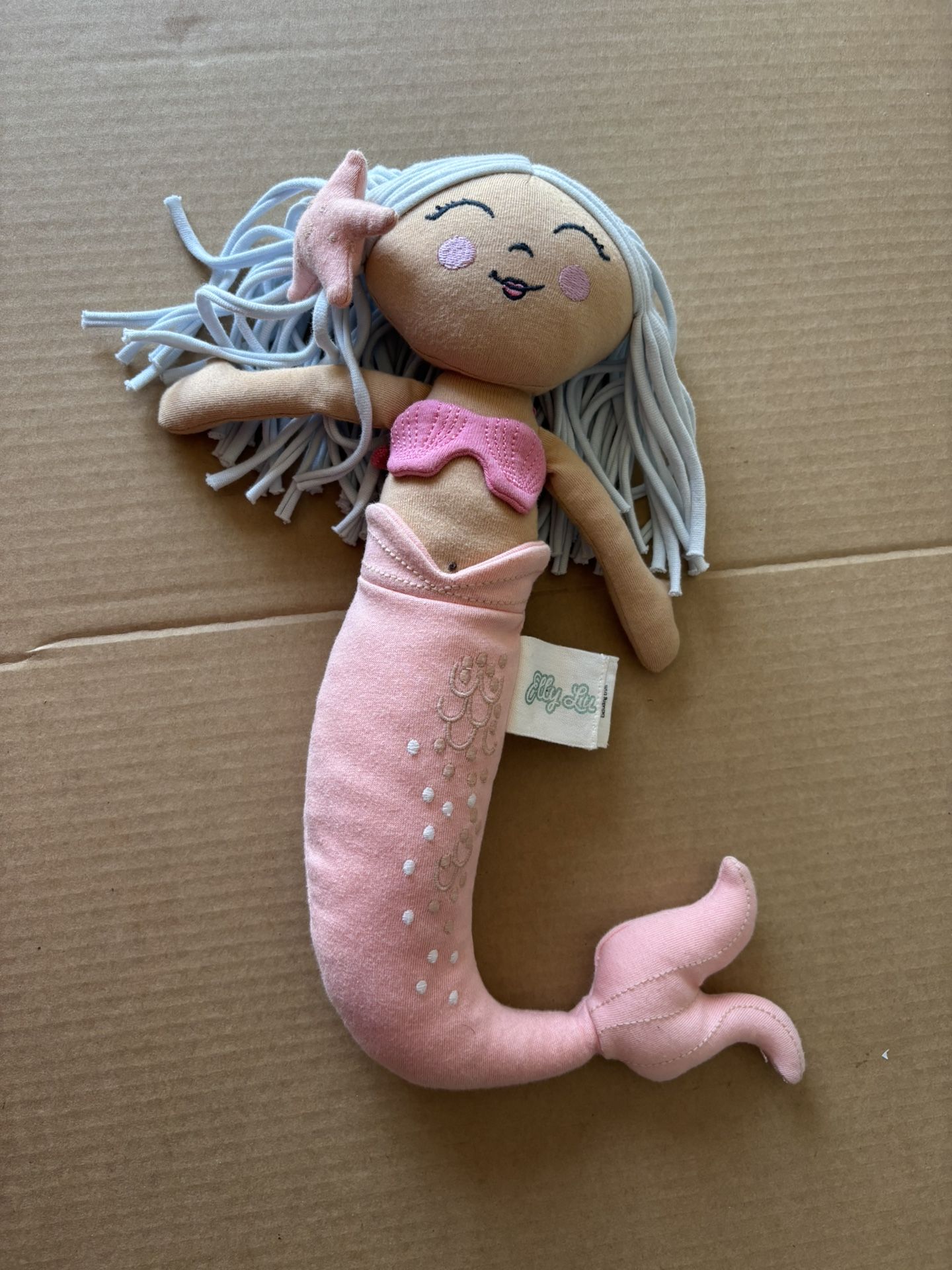 Elly Lu Mermaid Leialoha plush doll in organic cotton like new