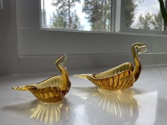 Vintage Glass Swans