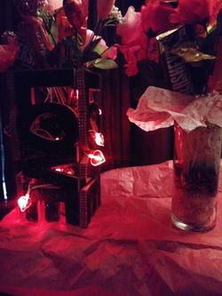 Handmade Valentine's Day Vases filled with assorted snacks