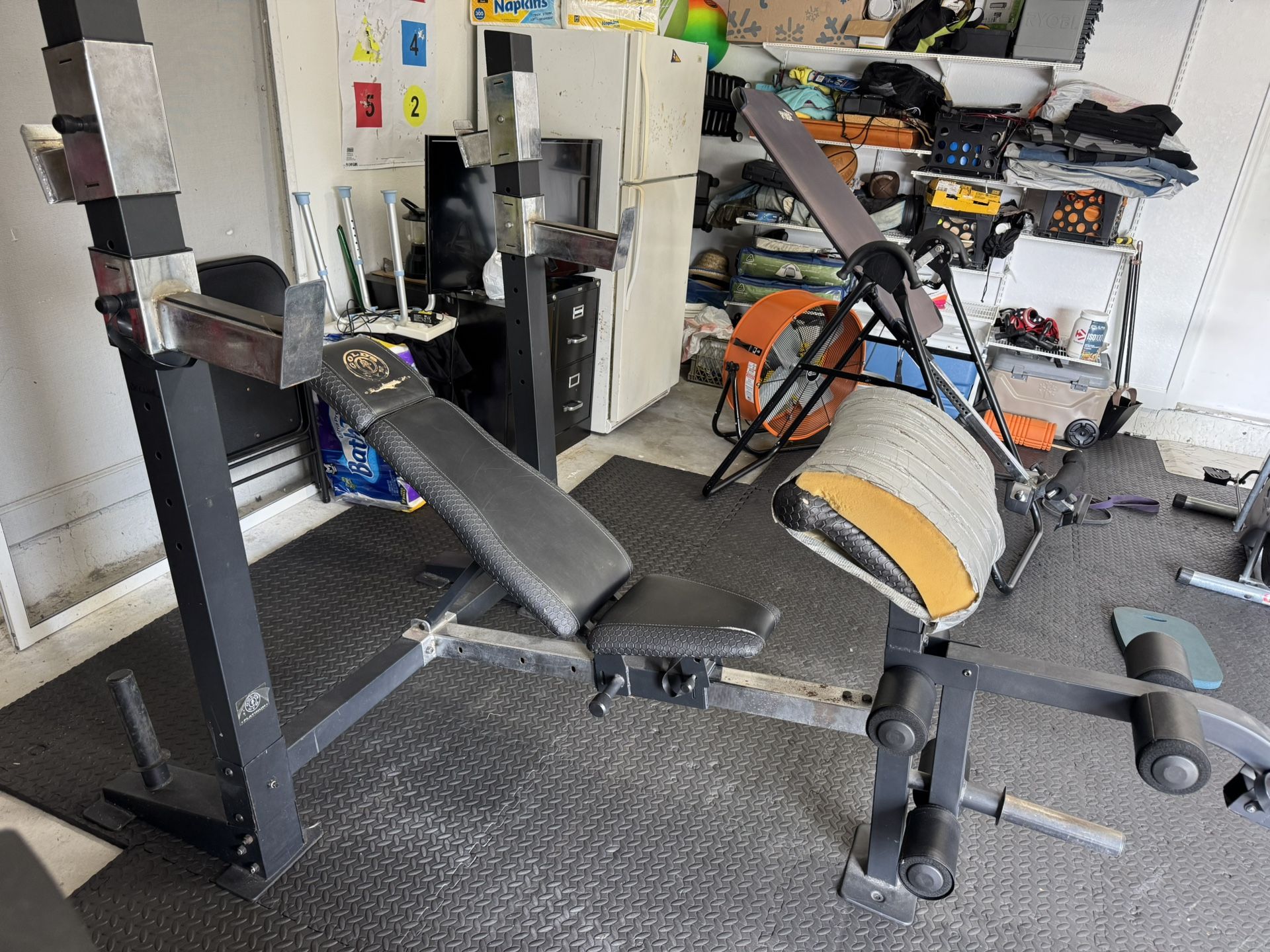 Exercise Bench with barbell Rack and weight holder