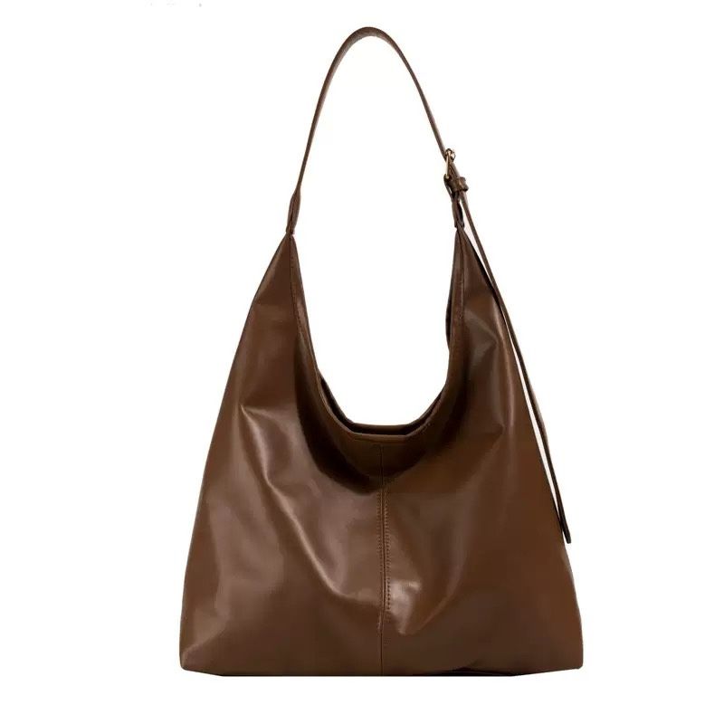 Vintage HOBO INTERNATIONAL Red Brown Smooth Leather Shoulder Bag Designer Purse