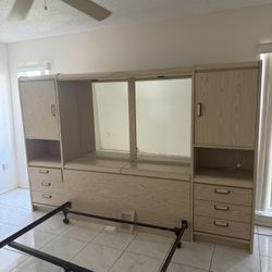 *FREE* Glass Cabinets, cabinets, And Headboard 
