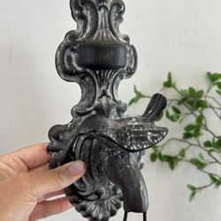 Rustic Wall Mounted Metal Wall Hanging Bell Decor Bird Collectible Decor Antique Vintage Style Sculptural French Style Ornate Old Rustic Style 