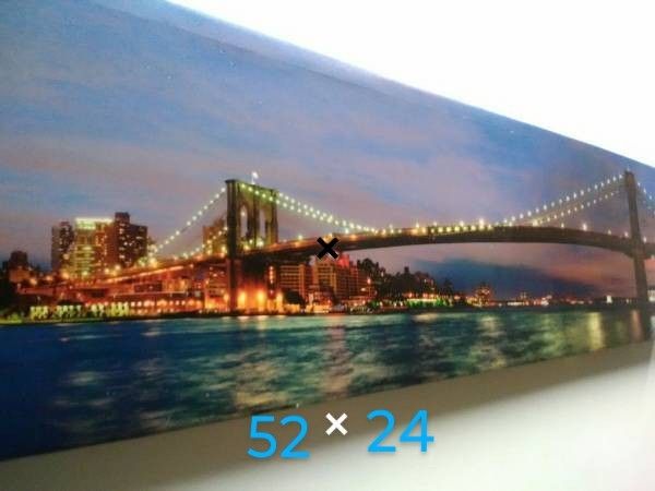 Cityscape Canvas Art 5 ft x12 inchDusk Nyc Brooklyn Bridge East River