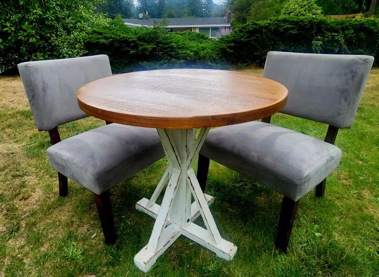 Round Dining Table Vintage , Table Rustic  Star Legs