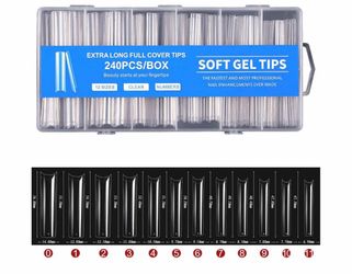 Extra Long Clear Soft Gel Nail Tips 240 Pack
