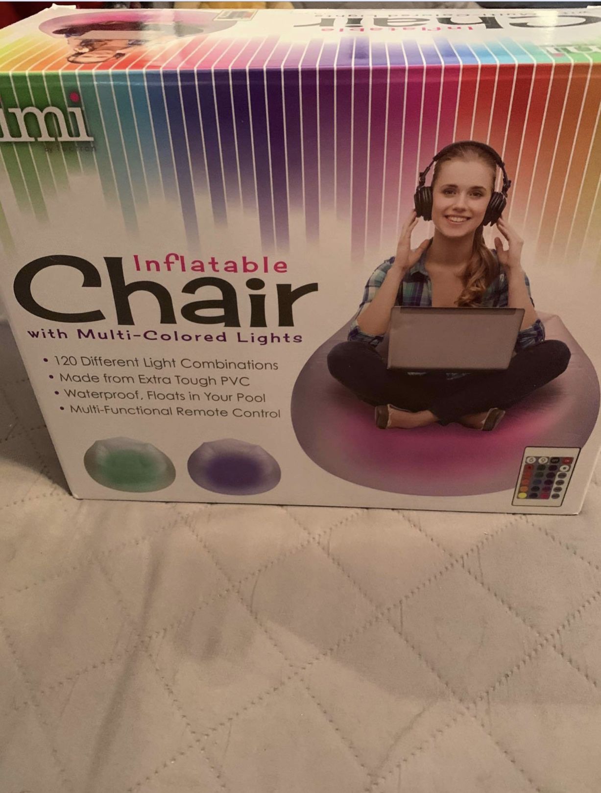 Inflatable light up chair for kids