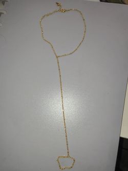 Gold-Tone Hand Chain Bracelet Necklace
