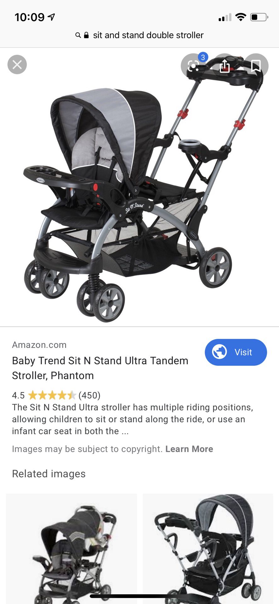 Sit and stand stroller