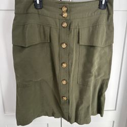 Womens Dark green skirt with side pockets size 10