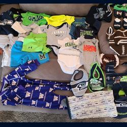 Seattle Sports Clothing Lot For Infant To Toddler Boy, 0mo-3T