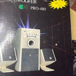 Vintage Subwoofer Amplified Multimedia Speaker System