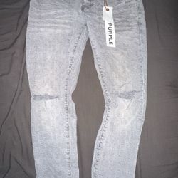 Purple Jeans Monogram 