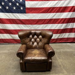 Free Delivery - RH Restoration Hardware Leather Kensington Wingback Recliner