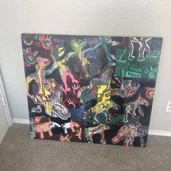 graffiti style painted on canvas 
