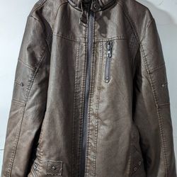 Brown Leather Jacket. Medium
