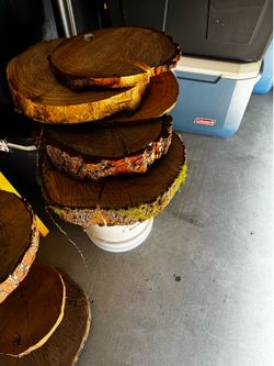 rustic, tiered wood slice