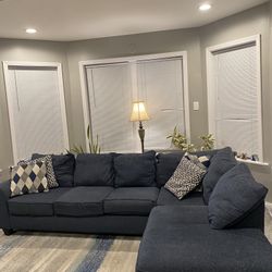  Capri Denim Left Arm Facing Sectional - $450