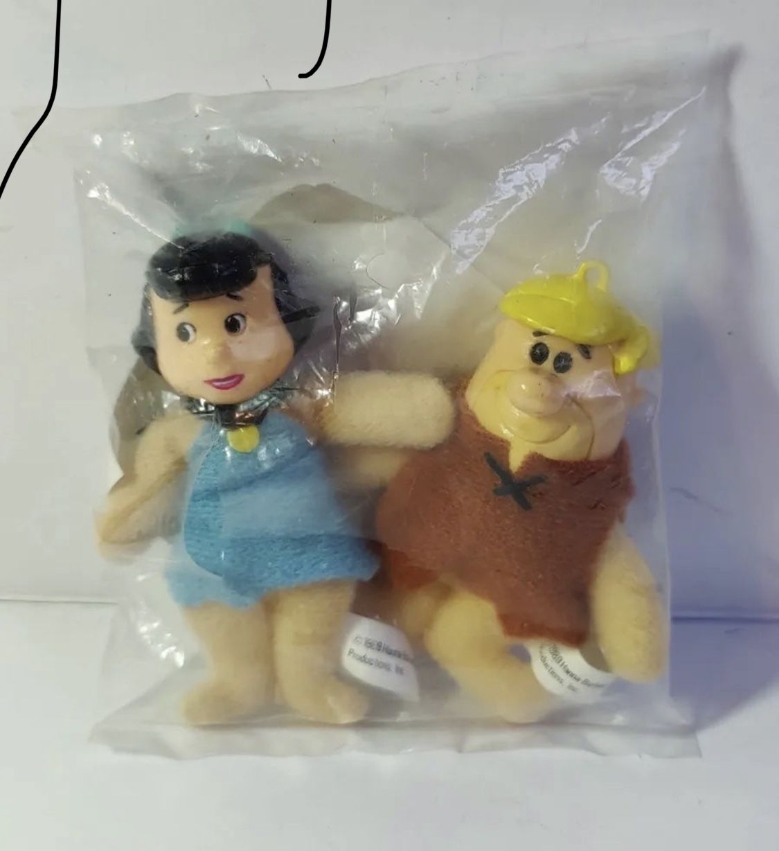 Vintage! 1989 Denny's Mini Plush The Flintstones Toy Barney & Betty