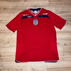 England 2008/09 Away Red Umbro Jersey Large