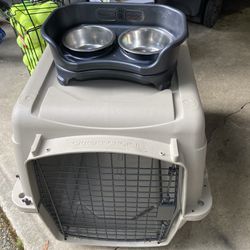 Dog Crate And Bowl Combo