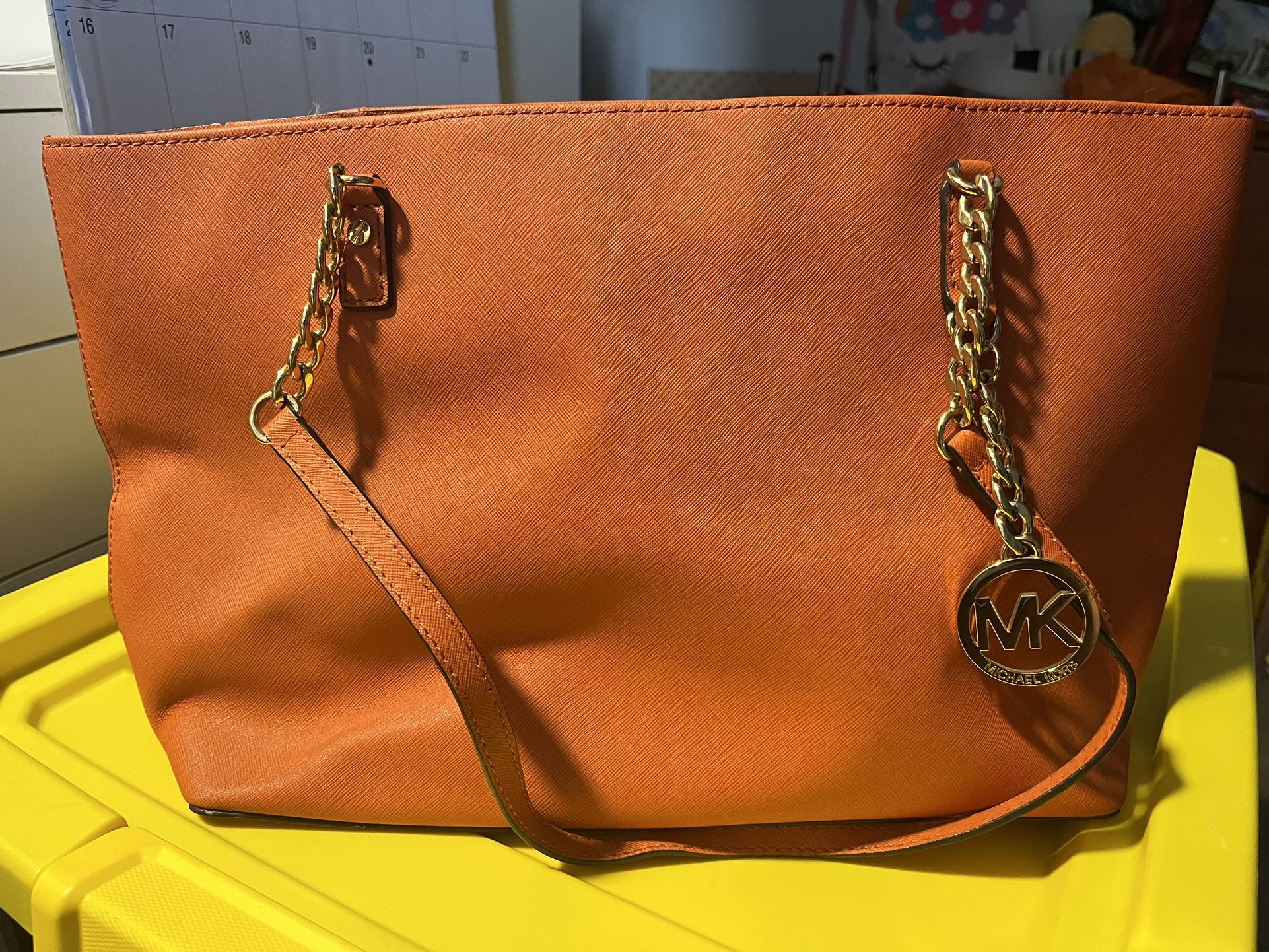 michael michael kors leather bag, burnt orange