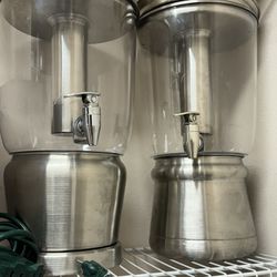 Two Stainless Steel Beverage Dispenser 