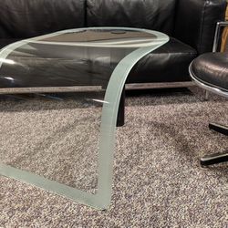 Glass and Steel Waterfall Table 