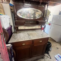 Antique Buffet With Marble Top