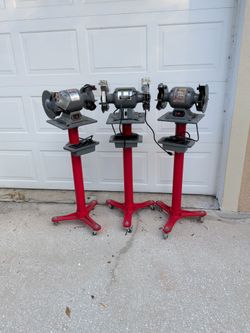 Plug In 6" Bench Grinders with Heavy Duty Portable Pedestals
