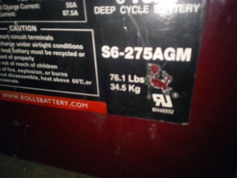Deep Cycle 6v Battery For Solar /Golf Cart