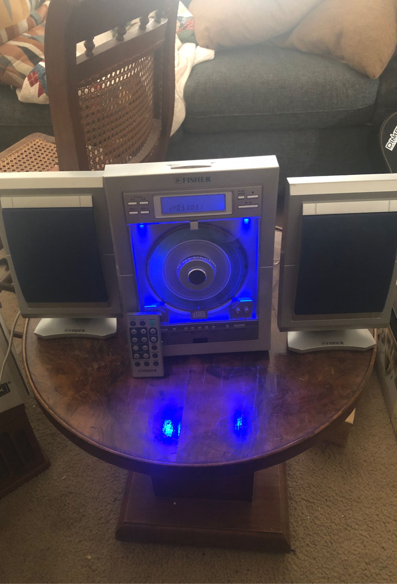Fisher CD player , alarm, radio slim
