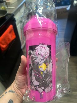 Anime Graphic Pink Protein Shaker Bottle