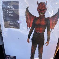 Devil Costume Child Small 4-6 NEW
