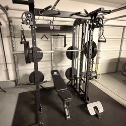 Major Fitness B52 All-in-One Home Gym + 240LB Bumper Plates + Lateral Raise Attachment + Adjustable bench
