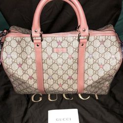Authentic Gucci GG Supreme Stars Medium Joy Boston Bag $995