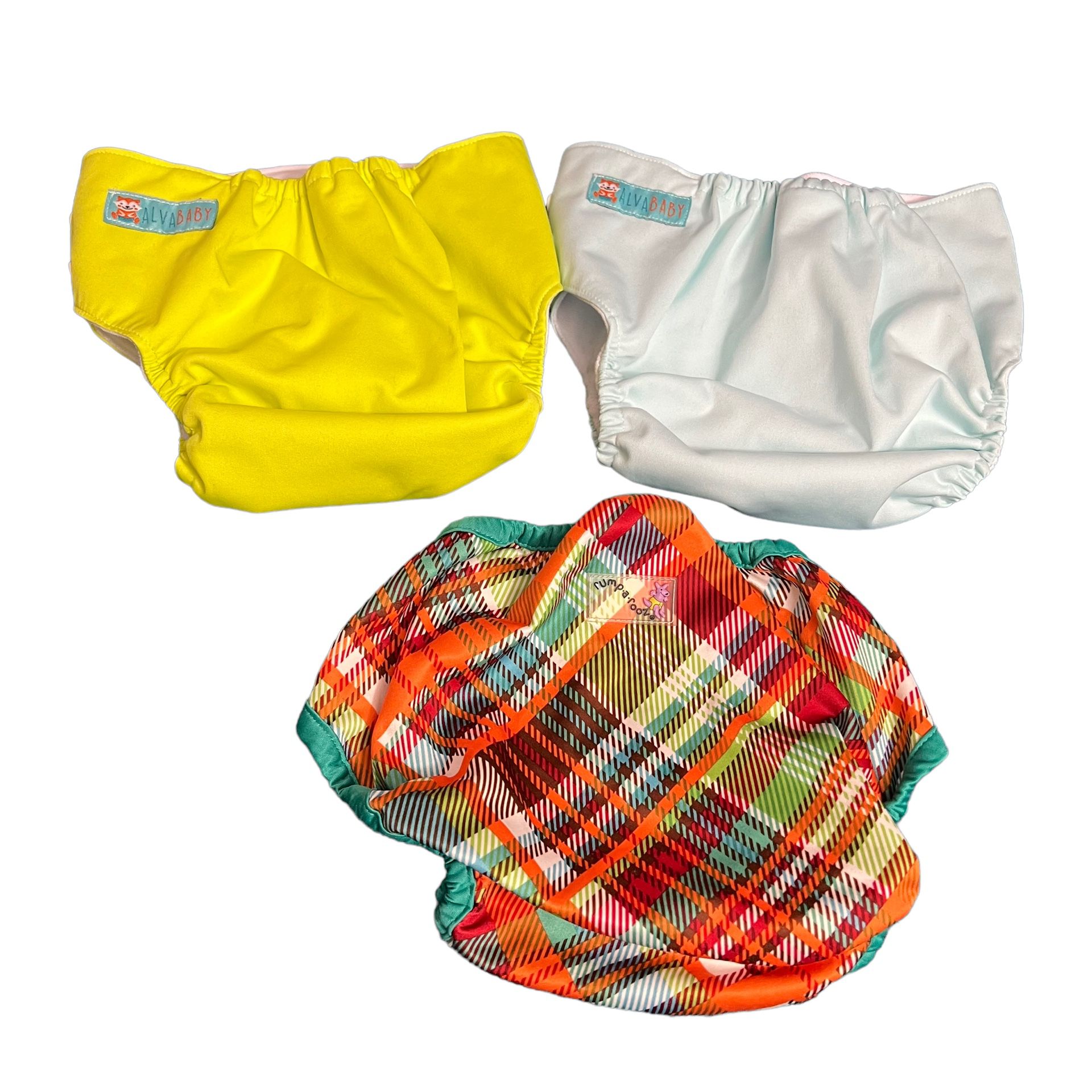 Lot of 3 Baby Cloth Diaper Cover, Economical Qty 2 ALVA BABY, Qty 1 Rump-a-rooz