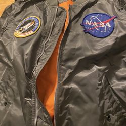 Alpha Industries NASA 100th Space Shuttle Mission Jacket Flight Bomber Flyer - LARGE