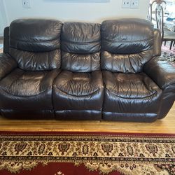 Luxury Leather 3 Seat Electric Recline Couch