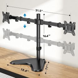HUANUO 32 inches Dual Monitor Stand up to 17.6lbs 