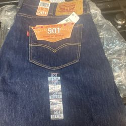 Levi’s  shrink to fit , button fly, original blue NEW